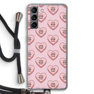 Chicks before dicks: Samsung Galaxy S21 Transparant Hoesje met koord
