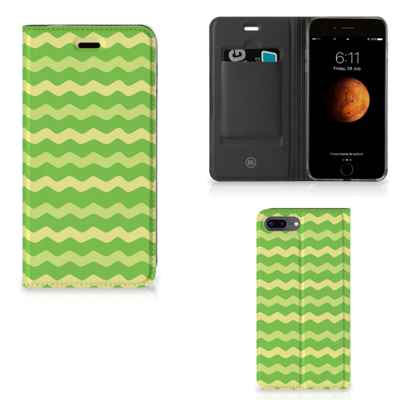 Apple iPhone 7 Plus | 8 Plus | Hoesje met Magneet | Waves Green