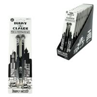 SuckUK (r) bunny & claude hb potloden met gum set van 2 | 24 stuks