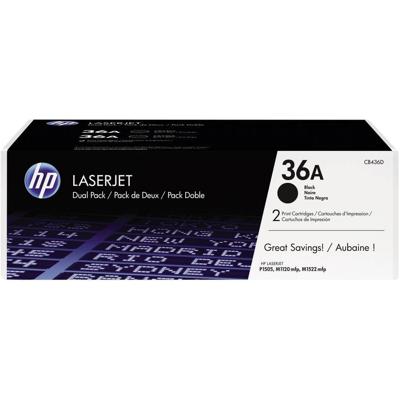 HP Toner 36A Origineel 2-pack Zwart 2000 bladzijden CB436AD