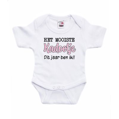 Baby rompertje - Kadootje - wit/roze - moederdag - babyshower/kraamcadeau