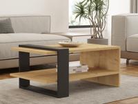 Salontafel GAYA 80 cm lichte eik/antraciet