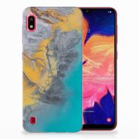 Samsung Galaxy A10 | TPU | Siliconen hoesje | Marble Blue Gold