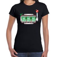 Bad / good Santa fout Kerst t-shirt zwart voor dames