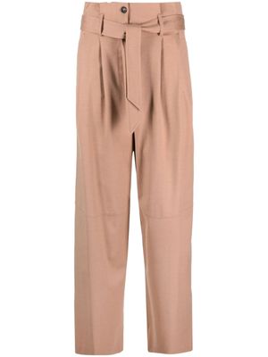 PINKO pantalon en flanelle à taille ceinturée - Tons neutres