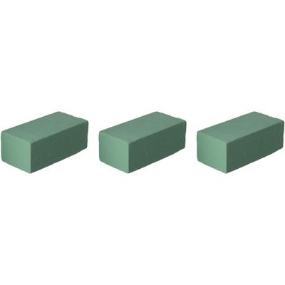 Steekschuim/oase - 3x - rechthoekig - grijs - 20 x 10 x 7 cm - bloemen steekschuim - hobby materiaal