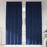 VidaXL Verduisterende gordijnen 2 pcs donkerblauw 140 x 245 cm fluweel