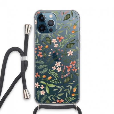 Sweet little flowers: iPhone 13 Pro Max Transparant Hoesje met koord