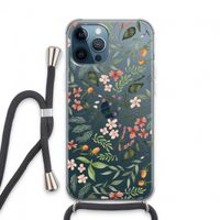 Sweet little flowers: iPhone 13 Pro Max Transparant Hoesje met koord