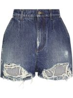 Dolce & Gabbana short en jean taille-haute à effet usé - Bleu - thumbnail