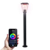 Kelly Smart Sokkellamp - 80cm - E27 - IP44 Waterdicht - Wifi + Bluetooth - Bestuurbaar via app - Google Home - Amazon Alexa - Zwart