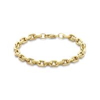 14k Gouden Fantasie Schakelarmband 6 mm - 19 cm met Karabijnsluiting