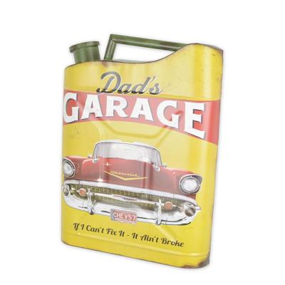 AN EMBOSSED TIN PLATE OIL CAN - DAD'S GARAGE