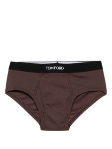 TOM FORD slip à bande logo - Marron