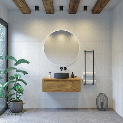 Badkamermeubelset Gliss Ares 100 cm Met Waskom Castle Brown