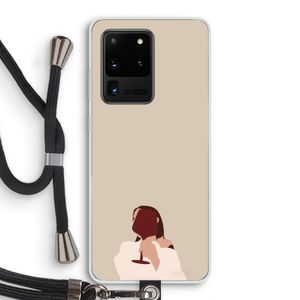 I drink wine: Samsung Galaxy S20 Ultra Transparant Hoesje met koord