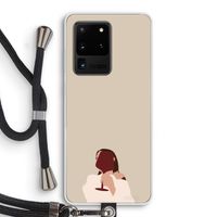 I drink wine: Samsung Galaxy S20 Ultra Transparant Hoesje met koord
