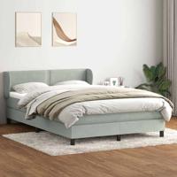 Boxspring met matras fluweel lichtgrijs 160x210 cm