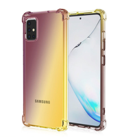 Samsung Galaxy A55 hoesje - Backcover - Extra dun - Tweekleurig - Siliconen - Bruin/Geel