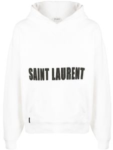 Saint Laurent hoodie à logo imprimé - Blanc