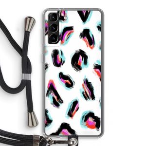 Cheetah color: Samsung Galaxy S21 Plus Transparant Hoesje met koord