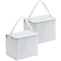 Kleine koeltas voor lunch - 2x - wit - 20 x 13 x 17 cm - 4.5 liter - Koeltassen