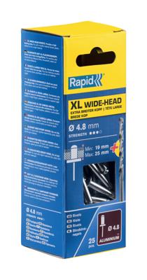Rapid XL blindklinknagels Ø4,8 x 30 mm, 25 stuks + boor - 5000668 - 5000668