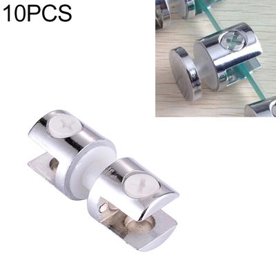 10 stuks zink legering Bright vaste beugel aansluiting 10mm cilindrische dubbelzijdige glas Bevestigingsklem