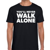 You'll never walk alone tekst t-shirt zwart heren - thumbnail