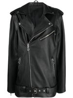 Manokhi veste de moto en cuir - Noir