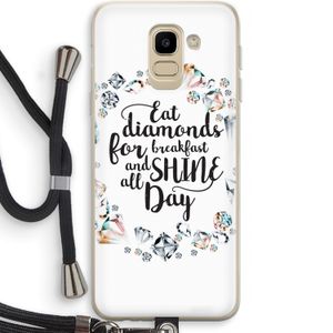 Diamonds: Samsung Galaxy J6 (2018) Transparant Hoesje met koord