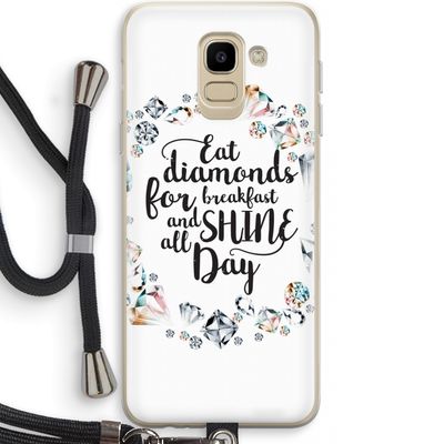 Diamonds: Samsung Galaxy J6 (2018) Transparant Hoesje met koord