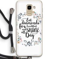 Diamonds: Samsung Galaxy J6 (2018) Transparant Hoesje met koord