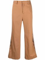 Doublet pantalon évasé à rayure latérale - Marron