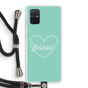 Forever heart pastel: Samsung Galaxy A71 Transparant Hoesje met koord