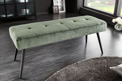 Design bank BOUTIQUE 100cm groen koord zwart metalen poten - 43318