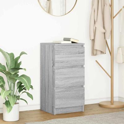 Dressoir 37,5x35x76 cm bewerkt hout grijs sonoma eikenkleurig