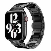 Stalen schakelband - Zwart - Geschikt voor Apple watch 42mm / 44mm / 45mm / 49mm