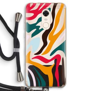 Colored Zebra: Xiaomi Redmi 5 Transparant Hoesje met koord