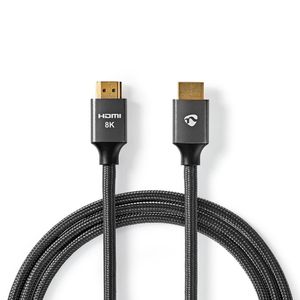 Nedis Ultra High Speed ??HDMI-Kabel | 48 Gbps | 1 m | 6.3 mm / Gun Metal Grijs | 1 stuks - CVTB35000GY10 CVTB35000GY10