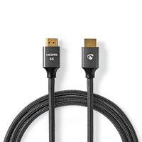 Ultra High Speed HDMI-Kabel | HDMI-Connector - HDMI-Connector | Gun Metal Grey | Gevlochten