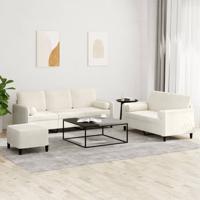 3-delige Loungeset met kussens fluweel crèmekleurig 3-delige Loungeset met kussens fluweel crèmekleurig
