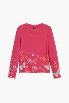 Lange mouwen T-shirt met bloemenlogo - RED - 11/12