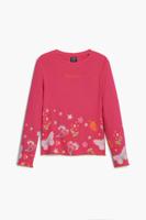 Lange mouwen T-shirt met bloemenlogo - RED - 13/14