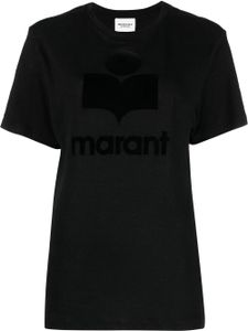 MARANT ÉTOILE t-shirt en lin Koldi à logo floqué - Noir