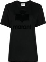 MARANT ÉTOILE t-shirt en lin Koldi à logo floqué - Noir