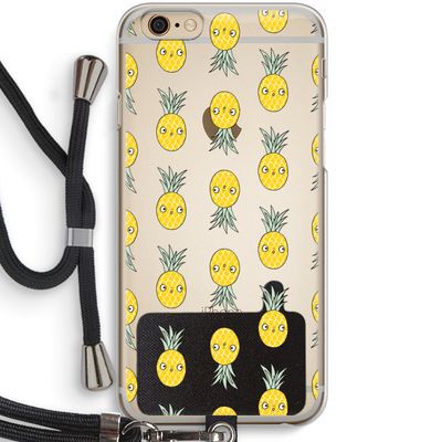 Ananas: iPhone 6 / 6S Transparant Hoesje met koord