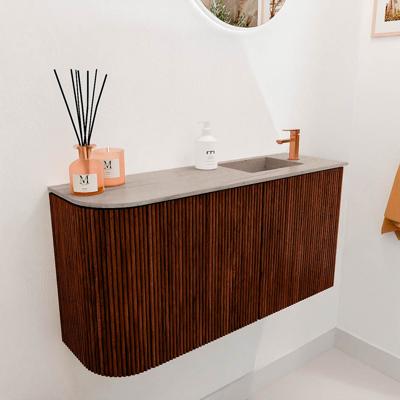 Toiletmeubel Mondiaz Joya Dlux | 81.6 cm | Meubelkleur Ruby | Faye wastafel Saba Wasbak Rechts | 1 kraangat