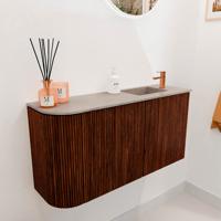 Toiletmeubel Mondiaz Joya Dlux | 81.6 cm | Meubelkleur Ruby | Faye wastafel Saba Wasbak Rechts | 1 kraangat