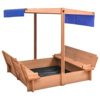VidaXL Zandbak met dak 112x112x112 cm vurenhout VidaXL Zandbak met dak 112x112x112 cm vurenhout